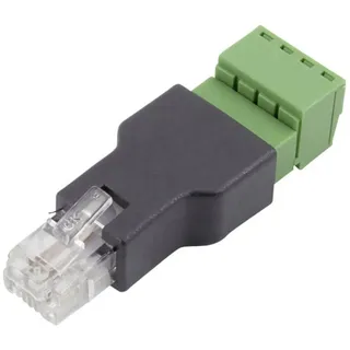 TRU Components FL-29 RJ 11 Terminal Adapter FL-29 Stecker, gerade Polzahl Sensoren 6P4C 1St.