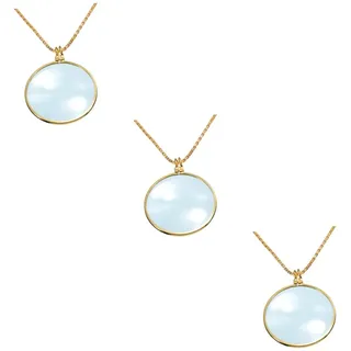 3 Stück Lupe, Lupen für Senioren, Lupe an Einer Kette, Anhänger-Halskette, beleuchtete Lupe, silberfarben, zierliche Halskette, Taschenlupe, filigranes Vergrößerungswerkzeug, golden charitable