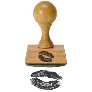 trendaffe Kussmund Holzstempel - Bürostempel