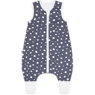 EMMA & NOAH Baby Schlafsack mit Füßen 1.0 TOG, Ganzjahres Schlafsack mit Beinen für den Frühling, Sommer und Herbst, 100% Bio-Baumwolle, Oeko-TEX Zertifiziert (Punkte Blau, 100 cm)