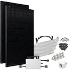 Hoymiles Balkonkraftwerk mit 2 Full Black Panels je 430 W, 800 W Wechselrichter, mit Panel-Halterung für Flachdach