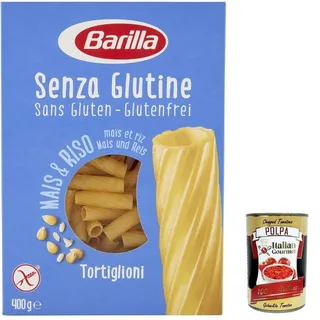 20x Barilla Tortiglioni 400g senza Glutine Glutenfrei pasta nudeln+Polpa 400g