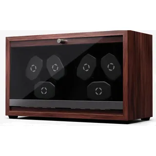 Klarstein Uhrenbeweger für Automatikuhren, Automatik-Uhrenbeweger für 6 Uhren mit Acryl-Tür, Automatischer Blaue LEDs, Watch Winder mit 4 TPD Einstellungen