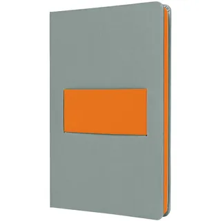 Sigel Notizbuch Linescape DIN A5 kariert, hellgrau, neon-orange Hardcover 176 Seiten, 1 St.