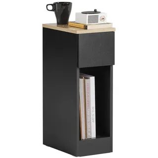 SoBuy Nachttisch mit Schublade Sofatisch Beistelltisch Schwarz, Holzwerkstoff, 20x60x35 cm Schlafzimmer, Nachttische