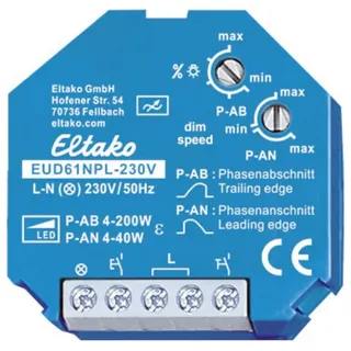 Eltako Universal-Dimmschalter Mindestlast nur 4W EUD61NPL-230V