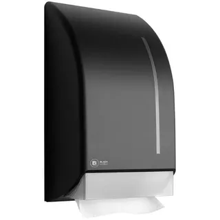 Wepa Professional GmbH BlackSatino Handtuchpapierspender, PT30-kompatibel, Moderner Papierhandtuchspender aus recyceltem Kunststoff, Farbe: schwarz
