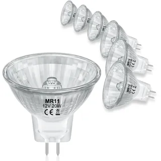 VIIVUU MR11 12V 20W Halogenlampen,GU4 20W Halogenstrahler 2700K Warmweiß Halogen Leuchtmittel, Reflektor Dimmbar 300LM für Deckenbeleuchtung,Dunstabzugshaube, Strahler,Bad 6 Stück