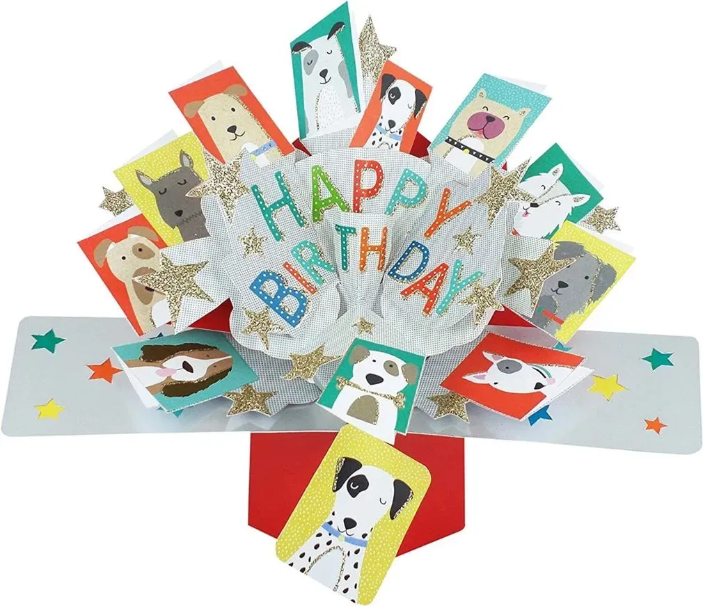 Suki - 3D Pop Up Karte Happy Birthday Dogs