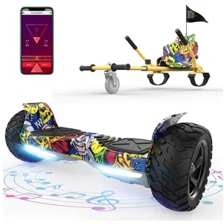 RCB Balance Scooter Kart Set, 8,5'' Off-Road SUV Hoverboard mit Sitz, Go-Kart, APP, Bluetooth