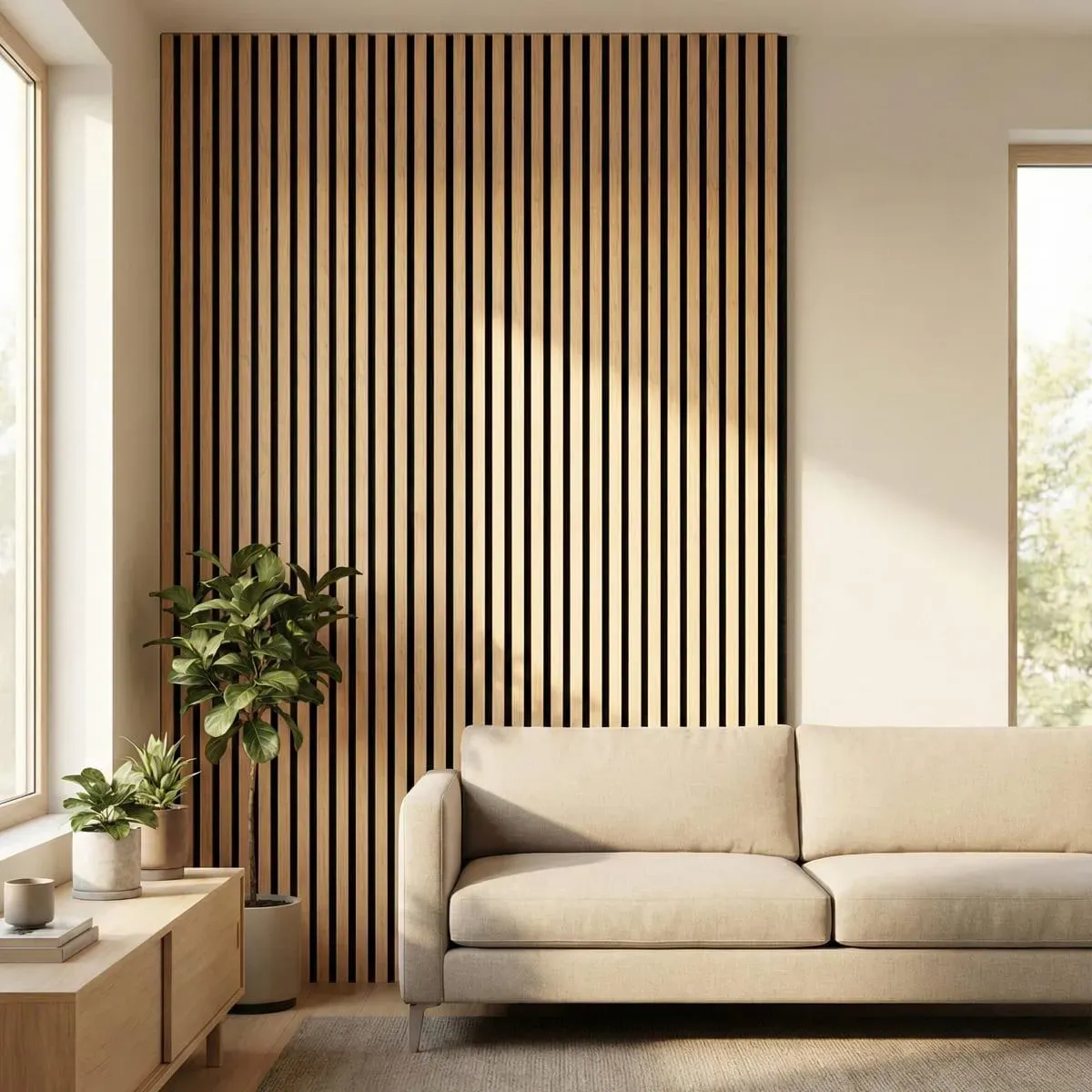 Akustikpaneel 2600x600x21mm | Nur Selbstabholung - Holzfarbe: Ahorn