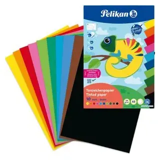 Pelikan Tonpapier Block A3 10 Blatt 10 Farben 120 g/m2