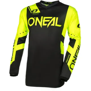 O'NEAL | Motocross-Jersey Langarm | MX Enduro | Gepolsterter Ellbogenschutz, V-Ausschnitt, atmungsaktiv | Element Jersey Racewear V.24 | Erwachsene | Schwarz Neon-Gelb | Größe XL