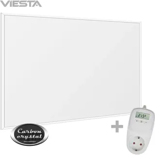 Viesta VIESTA® Infrarot Wandheizung mit Thermostat [INKL. TH10 THERMOSTAT] – Infrarotheizung Wandmontage Heizkörper – Carbon Crystal Infrarotheizung – Paneel