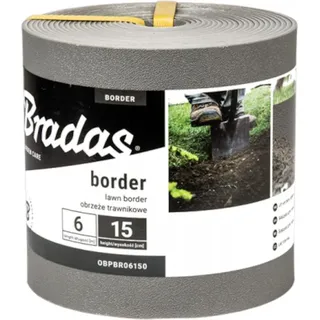 Bradas Rasenkante Beeteinfassung BORDER 6m/15cm grau 7576