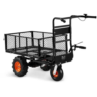 Vevor Elektrischer Gartenwagen, 226 kg Kapazität, 36 V 500 W batteriebetriebener Mehrzweckwagen aus Stahl mit Bremse, robuster Transportwagen, Materialträger, Schubkarre für Bauernhof und Garten
