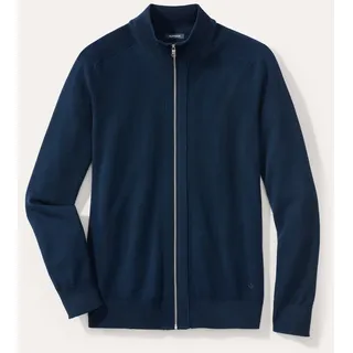 Walbusch Herren Zip-Strickjacke Merino Extrafein Blau