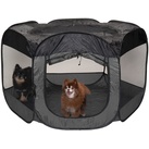 Furhaven Haustierhaus für Hunde und Katzen – Indoor-Outdoor Pop-Up-Laufgitter und Trainingsstift, Hundezelt, Welpenspielplatz, grau, extra groß
