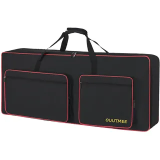 OUUTMEE 61Noten keyboardtasche, für E-Klaviere, 600D Oxford-Stoff mit 10 mm Startseite, Gigbag (schwarz) Stoßfest, wasserdicht, Vier Eckenschutz