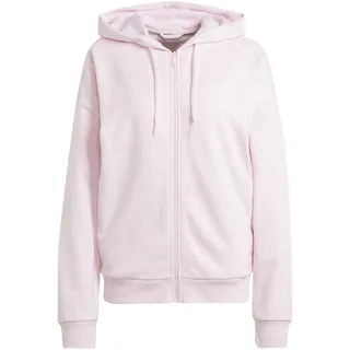 Adidas Essentials Linear Full Zip French Terry Hoodie, Clear pink/White, S
