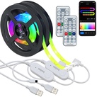 2er-Set USB-RGB-IC-LED-Streifen, Bluetooth, App, Fernbedienung, 2 m