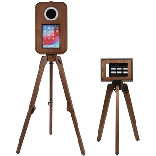 DOEL Photo Booth Machine, Vintage Red Oak Wooden Photo Booth for 32.8 cm iPad Pro, Printer Stand Included, Portable Photo Booth Design for Weddings, Parties, Halloween, and Events