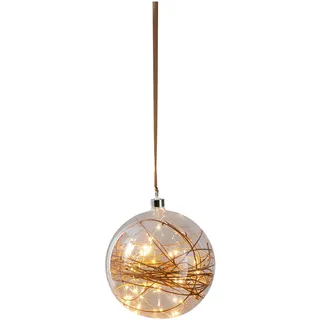 eglo christmas Eglo LED-Weihnachtskugel für Innen, beleuchtete Glaskugel zum Aufhängen Ø 20 cm, Leuchtkugel zum Hängen, extra-warmweiß, Strom-betrieb