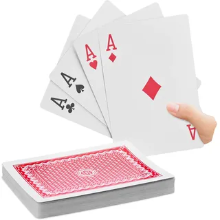 Relaxdays Pokerkarten Jumbo (Deutsch), Gesellschaftsspiel