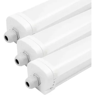 3-Pack LED Feuchtraumleuchten, LED Licht, Tageslichtlampe, Deckenleuchte, Deckenlampe Lang, Innenleuchte, Außenlampe, 150 cm, Samsung LED, IP65, 48W, 140 lm/W, 4000K, Verlinkbar, 5 Jahre Garantie