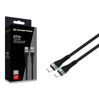 Conceptronic ETTA01B12 USB C-C PD 3.0 100W Ladekabel 1.2m