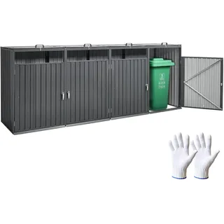 Vevor Mülltonnenbox 4x 240 L 150 x 80 x 110 cm silber