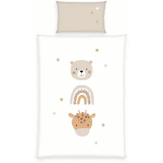Herding 2485259063 - babybest® Bettwäsche, Little Friends, Baumwolle/Renforcé, 40x60/100x135 cm