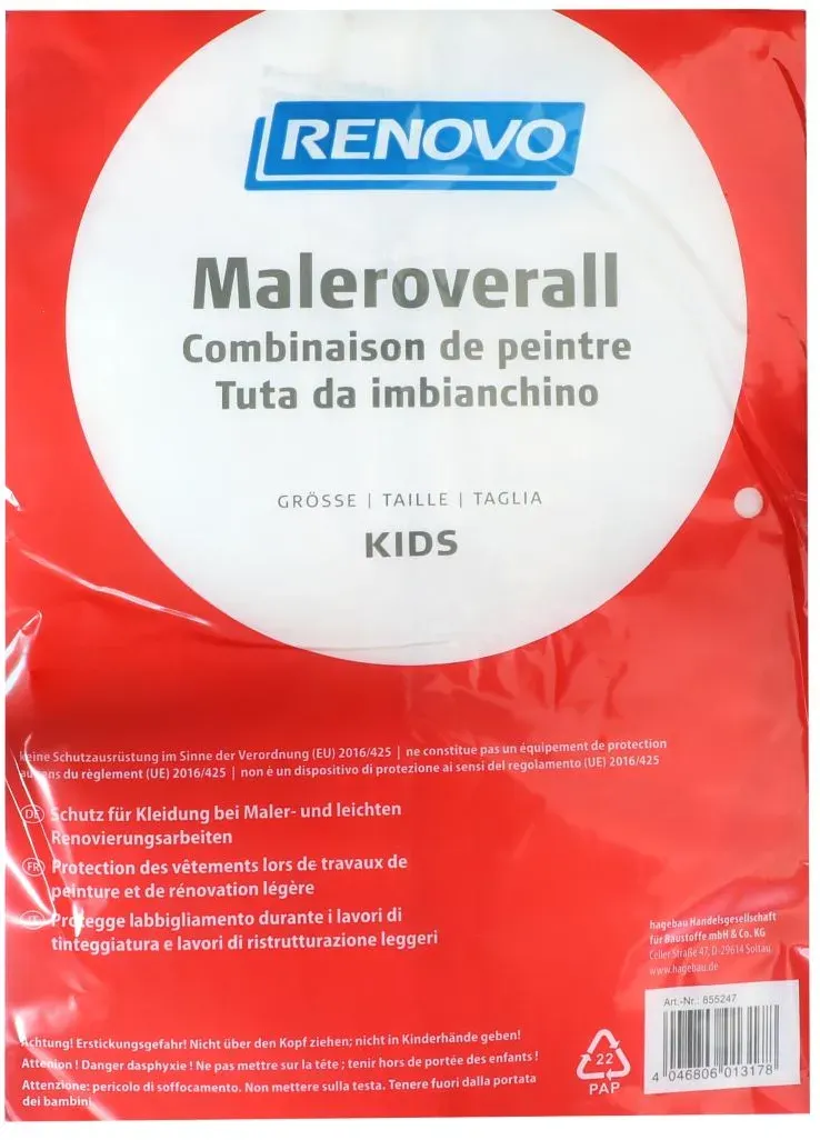 RENOVO Maleroverall KIDS, atmungsaktives Obermaterial