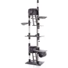 Wiltec Kratzbaum 240–260cm Katzenkratzbaum deckenhoch Kletterbaum (260 cm, Dunkelgrau), Katzenbaum