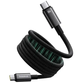 Baseus Tungsten Gold, magnetisches USB-C - USB-C Kabel, selbstaufrollend, 100W, 1m, schwarz