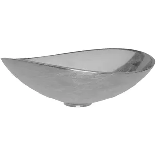 Glassdesign INFINITY OVER Aufsatzbecken VetroFreddo - Silber (Blattauflage 3D)