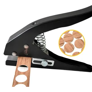 Einzellochstanzer, strapazierfähig, Einzellochstanzer, tragbar, für Etiketten, Karten, Kunststoff, 15 mm, Schwarz