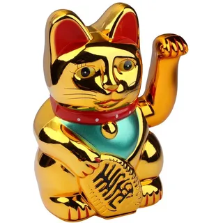 Schramm® Winkekatze Gold Meneki Neko Winke Katze Chinesische Glücks Katze Glückskatze Glücksbringer