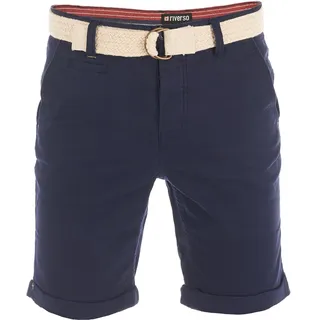 riverso Kurze Hosen Herren Sommer Chino Shorts mit Gürtel Regular Fit RIVHenry Regular Fit Blau Normaler Bund Knopfleiste W 44