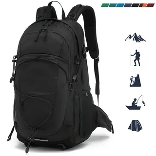 TAN.TOMI Wanderrucksack 40L Trekkingrucksack Rucksack Outdoor Wanderrucksack (Set mit 1 Rucksack und 1 Regenschutz, inkl. Regenhülle), mit Regenschutzhülle, Komressionsgurte für Trekkingstöcke schwarz