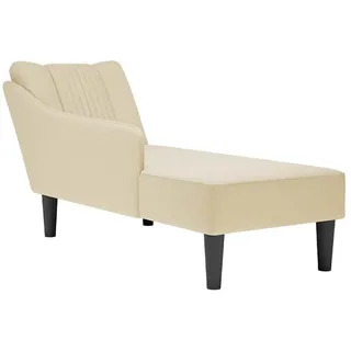 vidaXL Chaiselongue mit Rechter Armlehne Creme Stoff