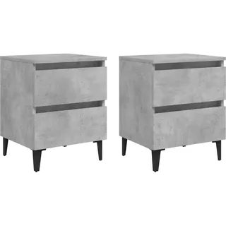 vidaXL Nachttische 2 Stk. Betongrau 40x35x50 cm Holzwerkstoff