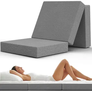 DYNMC you Klappmatratze Faltbar Extra Dick - Gästematratze Klappbar für Bequemen Schlaf - Gästebett Klappbar als Klappbett - Faltmatratze Indoor Outdoor