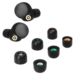 kwmobile 6x Aufsätze für Sony WF-1000XM4 Ersatz Ohrstöpsel - 3 Größen - Ear Tips für In-Ear Kopfhörer - Zubehör Ersatzpolster in Schwarz