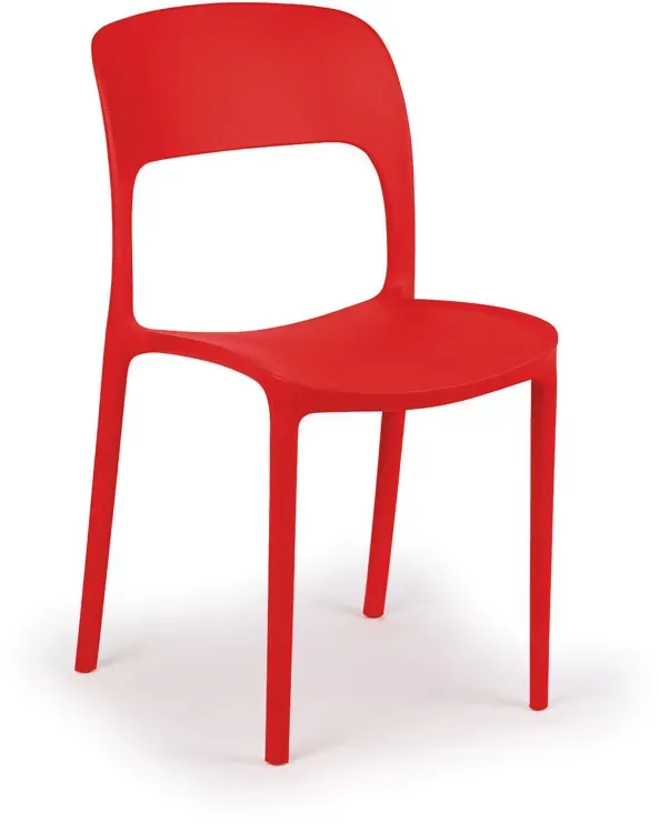 Design-Esszimmerstühle aus Kunststoff REFRESCO, rot