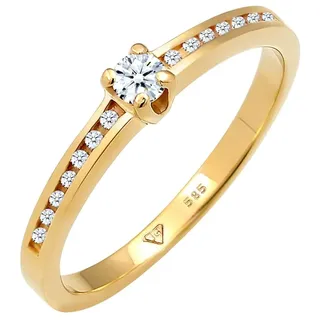 Elli DIAMONDS - Verlobungsring Diamant (0.18 ct.) 585 Gelbgold Ringe Damen (649.99 € / )