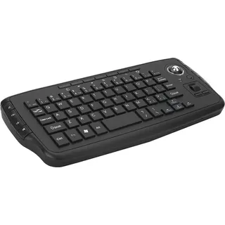 Kabellose 2,4-GHz-Tastatur mit Trackball-Maus, Scrollrad-Fernbedienung für Android TV BOX Smart TV PC Notebook Schwarz - Schwarz