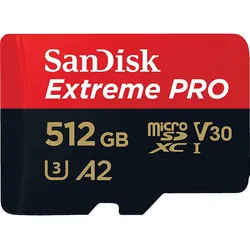 SANDISK Extreme PRO® microSDXCTM UHS-I-Karte, Micro-SDXC Speicherkarte, 512 GB, 200 MB/s