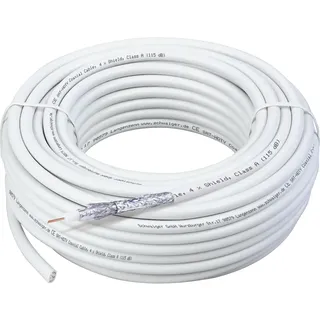 Schwaiger SAT-Koaxialkabel 115 dB 10 m weiß,