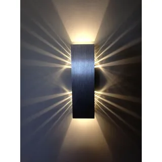 SpiceLED Wandleuchte | ShineLED-6 | 2x3W Warmweiß | hell silbernes Gehäuse | Schatteneffekt | High-Power LED Wandlampe dimmbar
